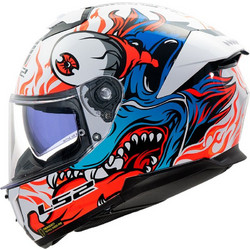 LS2 FF808 Stream II Inferno White Red Blue Κράνος Μηχανής Full Face 1550gr