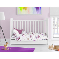 Dimcol Kitten 561 Βρεφικό Πάπλωμα Κούνιας 160x120cm Λευκό Μωβ