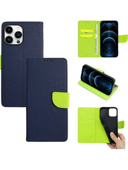 Sonique Trend Wallet Navy Blue / Lime (iPhone 14 Pro Max)