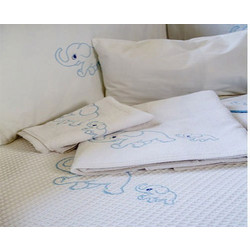 Homeline 3016 Βρεφικό Πάπλωμα Κούνιας 135x110cm Λευκό Γαλάζιο