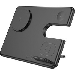 Hoco CQ1 Ασύρματος Φορτιστής Qi Pad με Θύρα USB-C 15W Power Delivery Black