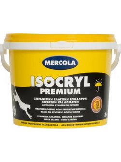 Mercola Isocryl Ελαστομερές Επαλειφόμενο Ακρυλικό Στεγανωτικό Ταράτσας 3lt