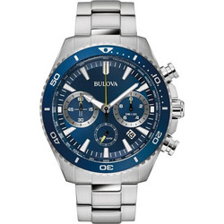 Bulova Marine Star Ανδρικό Ρολόι Χρονογράφος με Ασημί Μεταλλικό Μπρασελέ 98B393