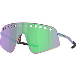 Oakley OO6025 05 Ανδρικά Γυαλιά Ηλίου Μάσκα Κοκάλινα Ασημί με Πράσινο Καθρέπτη Φακό
