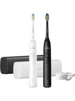 Philips Sonicare 5300 Duo Black & White Ηλεκτρικές Οδοντόβουρτσες με Χρονομετρητή Αισθητήρα Πίεσης & Θήκη Ταξιδίου 2τμχ