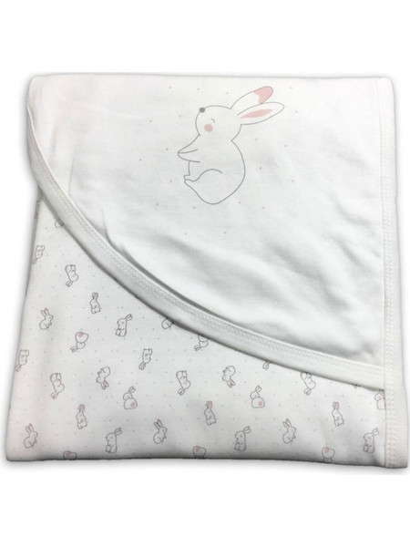Rabbit Πάνα Αγκαλιάς Λευκή 90x85cm
