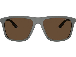 Emporio Armani EA4237 620573 Ανδρικά Γυαλιά Ηλίου Τετράγωνα Κοκάλινα Γκρι με Καφέ Φακό