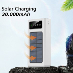 Treqa TR-957 Ηλιακό Power Bank 30000mAh με Θύρα USB-A & Θύρα USB-C White