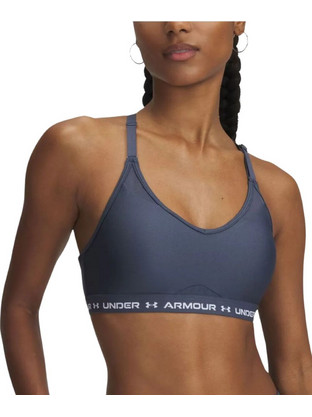 Under Armour Crossback Low Αθλητικό Μπουστάκι με Χαμηλή Στήριξη & Αφαιρούμενη Ενίσχυση Ανθρακί 1386424-044