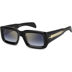 David Beckham DB7131S 8071V Ανδρικά Γυαλιά Ηλίου Ορθογώνια Κοκάλινα Μαύρα με Μπλε Degradee Φακό
