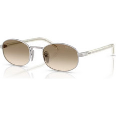 Prada PRB53S 1BC80K Γυαλιά Ηλίου Στρογγυλά Μεταλλικά Ασημί με Καφέ Φακό