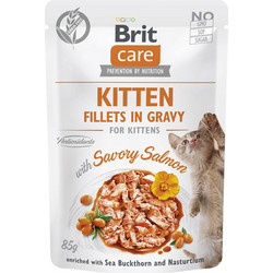 Brit Care Kitten Fillets with Savory Salmon in Gravy 85gr