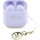 Guess Glossy Effect Printed Classic Logo Ακουστικά Bluetooth Earbud Ανθεκτικά στο Νερό Lavender