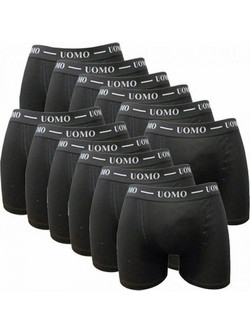 Uomo Ανδρικά Μποξεράκια Σετ 12Pack Μαύρα 1012