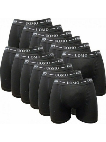 Uomo Ανδρικά Μποξεράκια Σετ 12Pack Μαύρα 1012