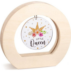 Parisis Μπομπονιέρα Βάπτισης Καδράκι Little Queen από Plexiglass & Ξύλο 01924301