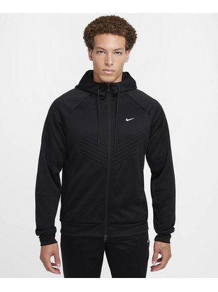 Nike Therma Ανδρική Ζακέτα Φούτερ με Κουκούλα και Φερμουάρ Μαύρη FZ1107-010