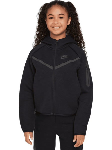 Nike Παιδική Ζακέτα Fleece με Κουκούλα και Φερμουάρ Μαύρη HV8695-010