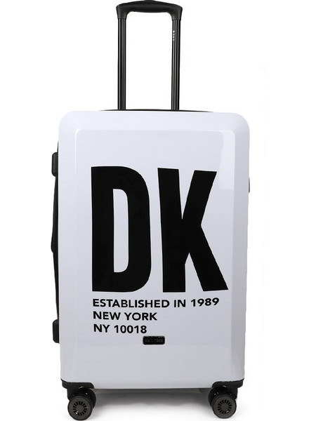 DKNY D2221-DH418BD4-WHT-M Βαλίτσα Μεσαία 68x45x30cm με 4 Ρόδες Λευκή
