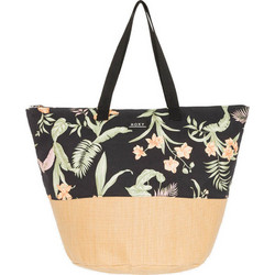 Roxy Waikiki Life Υφασμάτινη Τσάντα Θαλάσσης Ώμου Μαύρη 37x53cm ERJBT03402