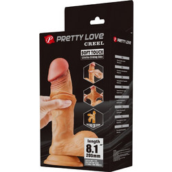 Pretty Love Creel Ρεαλιστικό Dildo με Βεντούζα & Όρχεις 20.5cm Flesh