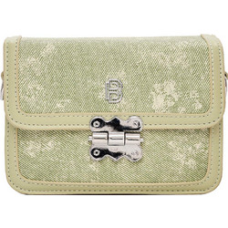 Bag to Bag Γυναικείο Τσαντάκι Χιαστί Υφασμάτινο Lime με Στενό Λουρί SW8947