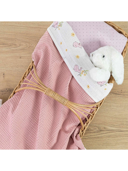 Borea Birdie Κουβέρτα Αγκαλιάς Πικέ 80x110 Pink