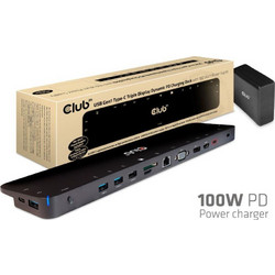 CLUB3D CSV-1564W100 USB-C Docking Station με DisplayPort / HDMI PD Ethernet και Σύνδεση 3 Oθονών