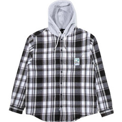 The Hundreds Ανδρικό Πουκάμισο Βαμβακερό Καρό Μακρυμάνικο Κανονική Γραμμή Μαύρο P108007-BLK