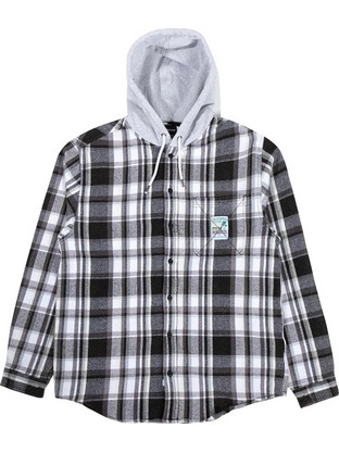 The Hundreds Ανδρικό Πουκάμισο Βαμβακερό Καρό Μακρυμάνικο Κανονική Γραμμή Μαύρο P108007-BLK