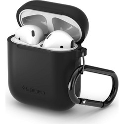 Spigen Θήκη Σιλικόνης με Γάντζο για Apple AirPods 1 / 2 Μαύρη
