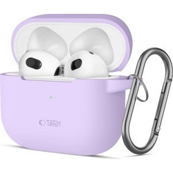 Tech-Protect Hook Θήκη Σιλικόνης με Γάντζο για Apple AirPods 3 Λιλά