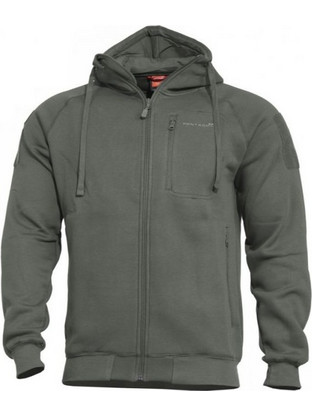 Pentagon Ανδρική Ζακέτα Fleece με Κουκούλα και Φερμουάρ Χακί K08016-06