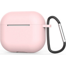 Techsuit Smooth Ultrathin Θήκη Σιλικόνης με Γάντζο για Apple AirPods 4 Ροζ