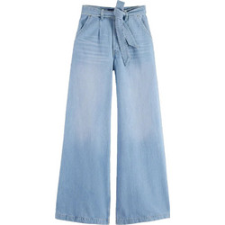 Scotch & Soda Ψηλόμεσο Γυναικείο Τζιν Παντελόνι Loose Εφαρμογή Καμπάνα Γαλάζιο ULM00573F-7748