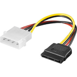 Goobay 50674 Καλώδιο Τροφοδοσίας 4-Pin Molex Male to 15-Pin SATA III 0.15m Multicolor