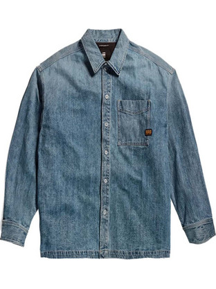 G-Star RAW Ανδρικό Πουκάμισο Τζιν Μακρυμάνικο Κανονική Γραμμή Μπλε D23007-D499-G564