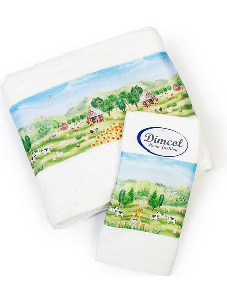 Dimcol Farm 340 Σετ Βρεφικές Πετσέτες 2τμχ 400gr/m²