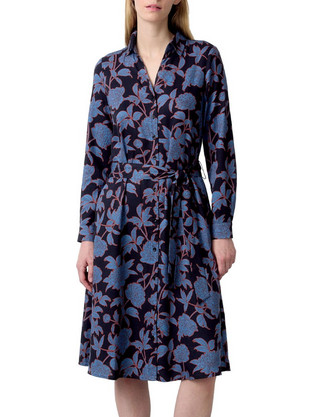 More & More Midi Καθημερινό Φόρεμα Σεμιζιέ Μεταξωτό Navy Μπλε 41113000-3790