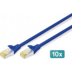 Digitus S/FTP Cat.6a Καλώδιο Δικτύου Ethernet 0.25m Blue 10τμχ DK-1644-A-0025-B-10