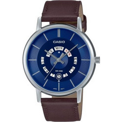 Casio Ανδρικό Ρολόι με Καφέ Δερμάτινο Λουράκι MTP-B135L-2AVDF