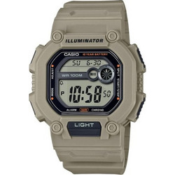 Casio Ψηφιακό Ανδρικό Ρολόι Χρονογράφος με Μπεζ Καουτσούκ Λουράκι W-737HX-5AVDF