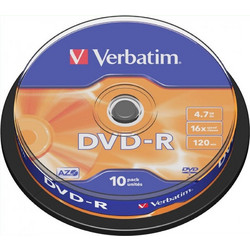 Verbatim 43523 Εγγράψιμα DVD-R 16x 4.7GB Cake Box 10τμχ