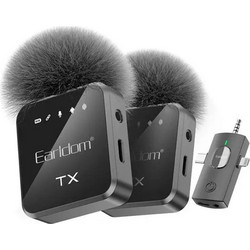 EARLDOM 3in1 Dual Σετ 2 Ασύρματα Μικρόφωνα Πέτου USB-C / Lightning