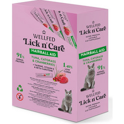Wellfed Lick n' Care Adult Hairball Aid with Tuna, Catgrass & Cranberries 15gr