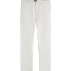 Scotch & Soda Ανδρικό Παντελόνι Chino Ελαστικό Κανονική Εφαρμογή Λευκό 179179-0001