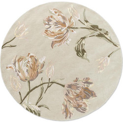 Laura Ashley Gosford Χειροποίητο Χαλί Στρογγυλό Μάλλινο 150cm 081307 Natural Sage Green
