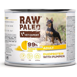VetExpert Raw Paleo Adult Duoprotein with Turkey, Cod & Pumpkin 200gr