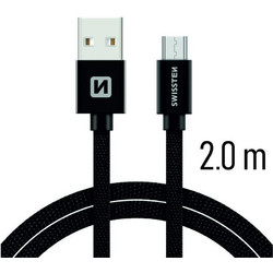 Swissten USB-A to Lightning Cable 2m Black 8595217455696