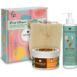 Messinian Spa Beauty Box Body Shaper Cream 250ml + Mango Body Scrub 250ml + Natural Luffa